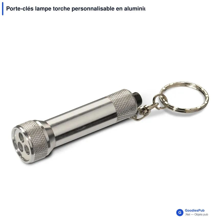 Porte-clés lampe torche personnalisable en aluminium avec logo - Mini - Image 5