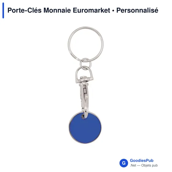 Porte-clés monnaie personnalisable avec logo - Euromarket - Image 2