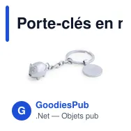 Porte-clés en métal personnalisable avec logo - Hoinzo - Miniature 1