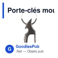 Porte-clés mousqueton en métal personnalisable avec logo - Bella - Miniature 1