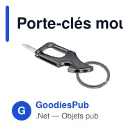 Porte-clés mousqueton en métal personnalisable avec logo - Bella - Miniature 3