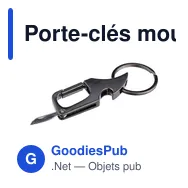 Porte-clés mousqueton en métal personnalisable avec logo - Bella - Miniature 4