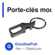 Porte-clés mousqueton en métal personnalisable avec logo - Bella - Miniature 5
