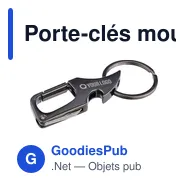 Porte-clés mousqueton en métal personnalisable avec logo - Bella - Miniature 6