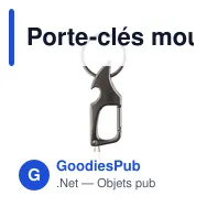 Porte-clés mousqueton en métal personnalisable avec logo - Bella - Miniature 7