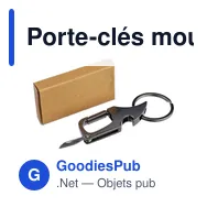 Porte-clés mousqueton en métal personnalisable avec logo - Bella - Miniature 8