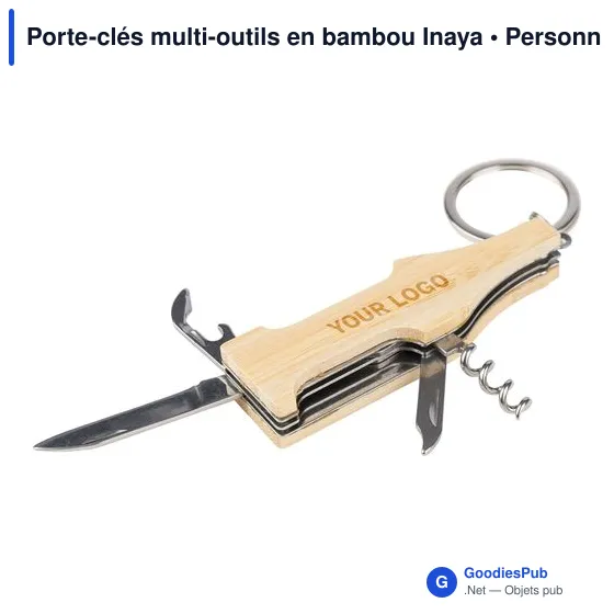 Porte-clés multi-outils en bambou Inaya - Image 2