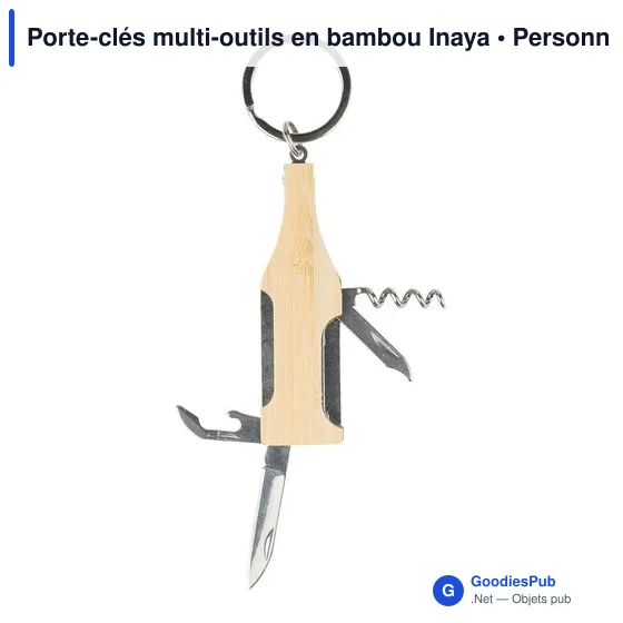 Porte-clés multi-outils en bambou Inaya - Image 3