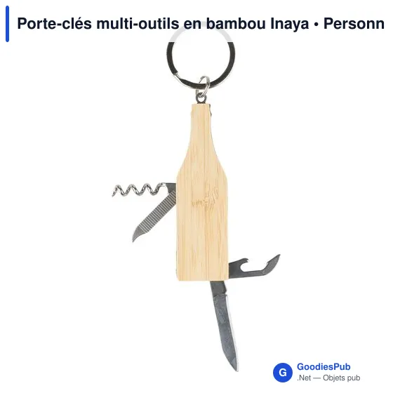 Porte-clés multi-outils en bambou Inaya - Image 4
