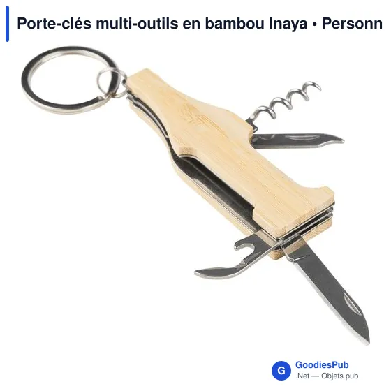 Porte-clés multi-outils en bambou Inaya - Image 5