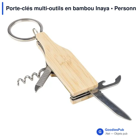 Porte-clés multi-outils en bambou Inaya - Image 6