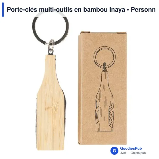 Porte-clés multi-outils en bambou Inaya - Image 8