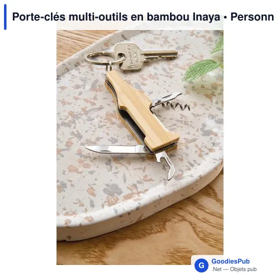 Porte-clés multi-outils en bambou Inaya - Image 9