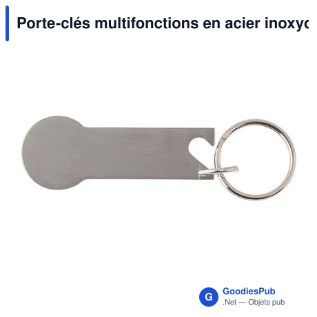 Porte-clés multifonctions en acier inoxydable Gavin