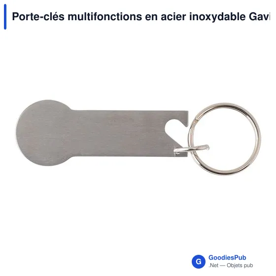 Porte-clés multifonctions en acier inoxydable Gavin - Image 1