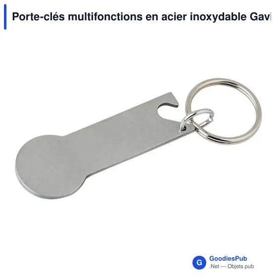Porte-clés multifonctions en acier inoxydable Gavin - Image 3