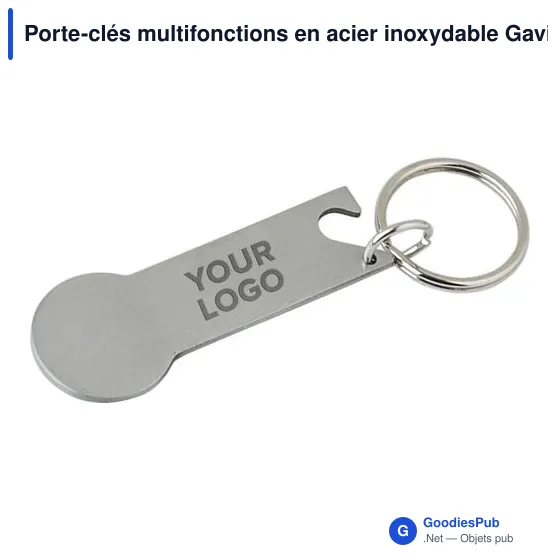 Porte-clés multifonctions en acier inoxydable Gavin - Image 4