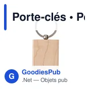 Porte-clés ovale en bois personnalisable avec logo - Miniature 3