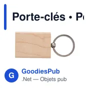 Porte-clés ovale en bois personnalisable avec logo - Miniature 4