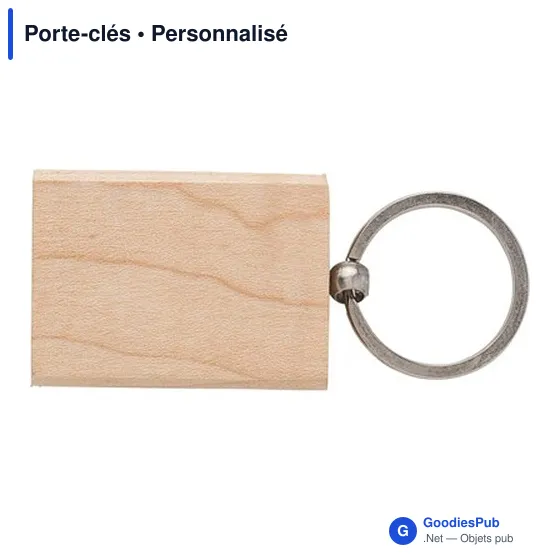 Porte-clés ovale en bois personnalisable avec logo - Image 4