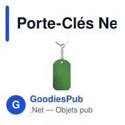Porte-clés personnalisable en aluminium Nevek avec logo - Miniature 1