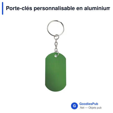Porte-clés personnalisable en aluminium Nevek avec logo