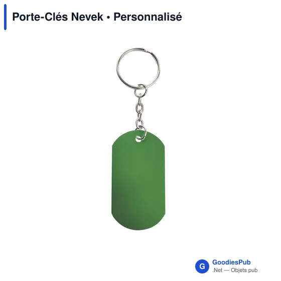 Porte-clés personnalisable en aluminium Nevek avec logo - Image 1