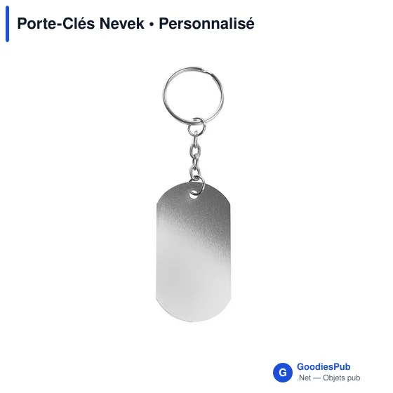Porte-clés personnalisable en aluminium Nevek avec logo - Image 6