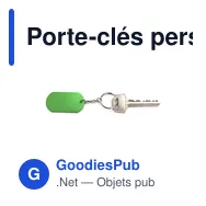 Porte-clés personnalisable en aluminium Nevek avec logo - Miniature 10