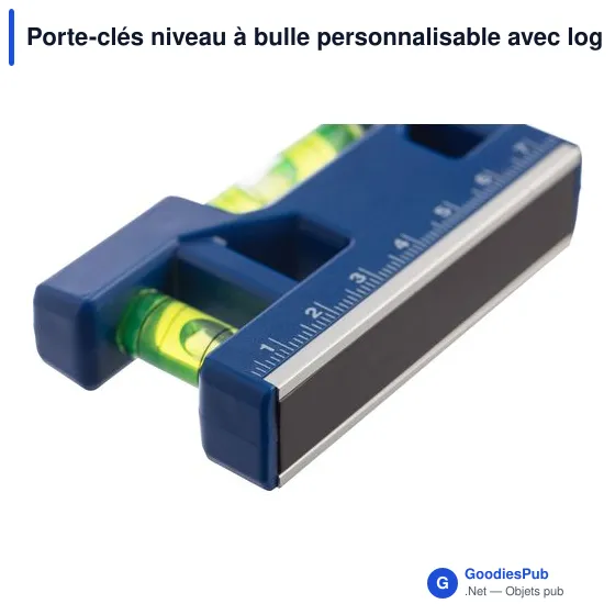 Porte-clés niveau à bulle personnalisable avec logo - Indira - Image 8