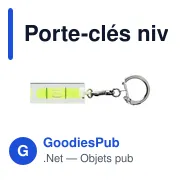 Porte-clés niveau personnalisable en plastique avec logo - Katinka - Miniature 1
