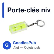 Porte-clés niveau personnalisable en plastique avec logo - Katinka - Miniature 2