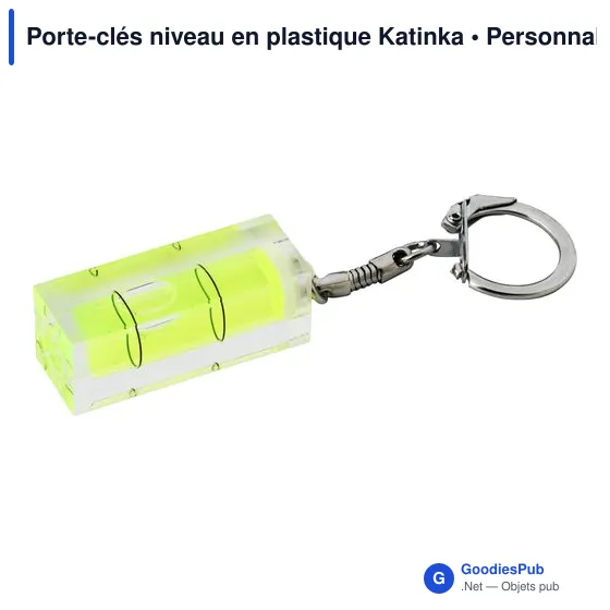Porte-clés niveau personnalisable en plastique avec logo - Katinka - Image 2