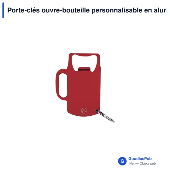 Porte-clés ouvre-bouteille personnalisable en aluminium recyclé - Bermanavec logo - Image 2