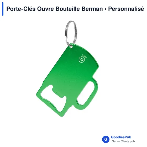 Porte-clés ouvre-bouteille personnalisable en aluminium recyclé - Bermanavec logo - Image 7