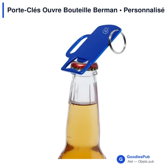 Porte-clés ouvre-bouteille personnalisable en aluminium recyclé - Bermanavec logo - Image 9