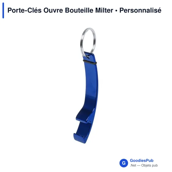 Porte-clés ouvre-bouteille personnalisable avec logo - Milter - Image 4