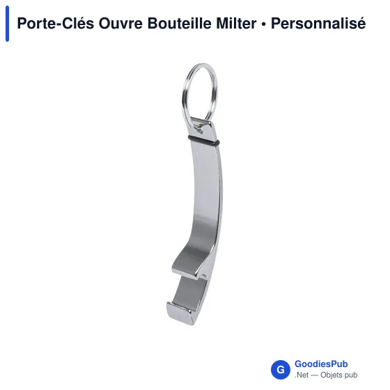 Porte-clés ouvre-bouteille personnalisable avec logo - Milter - Image 7