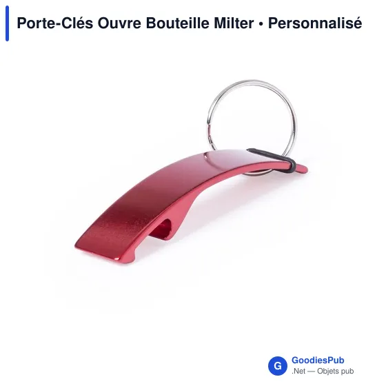 Porte-clés ouvre-bouteille personnalisable avec logo - Milter - Image 9