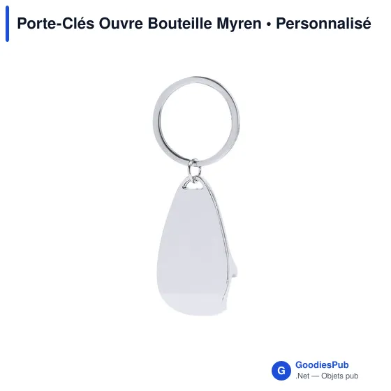 Porte-clés ouvre-bouteille personnalisable avec logo - Myren - Image 1