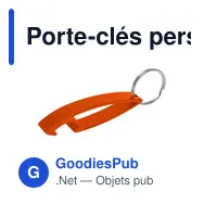 Porte-clés personnalisable avec décapsuleur Cleo pour logo - Miniature 1