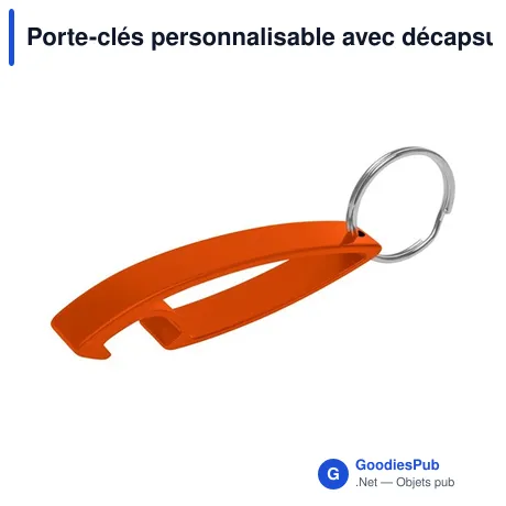 Porte-clés personnalisable avec décapsuleur Cleo pour logo