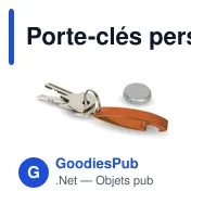 Porte-clés personnalisable avec décapsuleur Cleo pour logo - Miniature 2