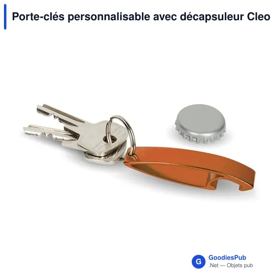 Porte-clés personnalisable avec décapsuleur Cleo pour logo - Image 2