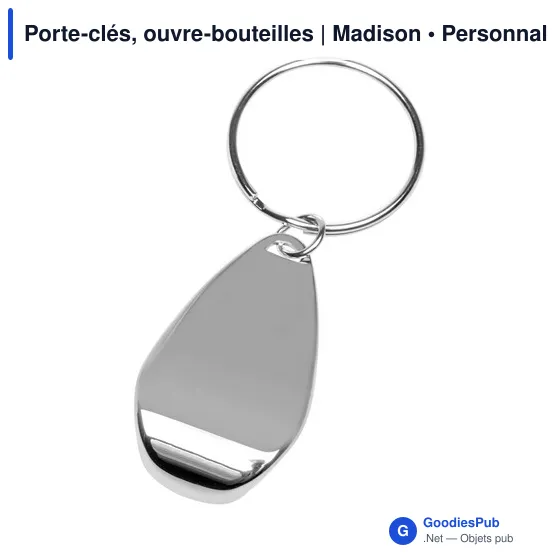Porte-clés personnalisable ouvre-bouteilles avec logo - Madison - Image 1