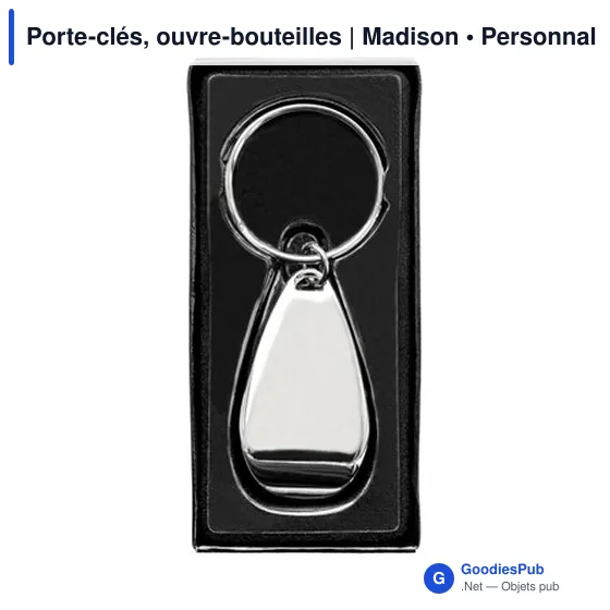 Porte-clés personnalisable ouvre-bouteilles avec logo - Madison - Image 3