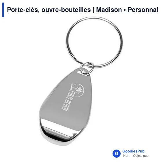 Porte-clés personnalisable ouvre-bouteilles avec logo - Madison - Image 5