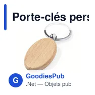 Porte-clés personnalisable en bois Pelton avec logo - Miniature 11