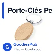 Porte-clés personnalisable en bois Pelton avec logo - Miniature 3