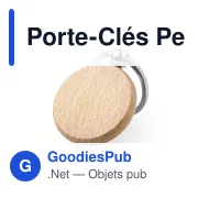 Porte-clés personnalisable en bois Pelton avec logo - Miniature 4
